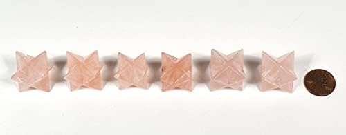 10PCS 32mm Rose Pink Quartz Merkaba Stars Decor