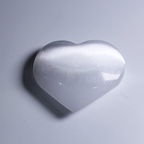 Heart-Shaped Selenite Gemstone Reiki Healing Chakra Stone for Girlfriend