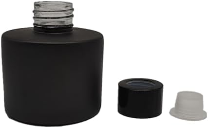 4PCS Matte Black Glass Reed Diffuser Set with Sticks