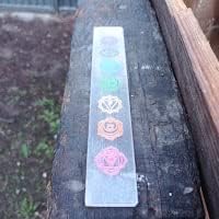 Selenite 7 Chakras Crystal Plaque for Meditation and Energy Healing