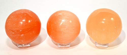 HQRP 40mm Orange Selenite Sphere Decor Stone