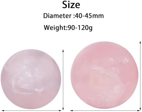 Tumbeelluwa Natural Rose Quartz Crystal Ball with Wood Stand