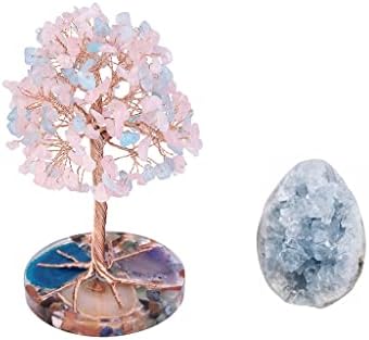 Rockcloud Blue Crystal Stones Desk Ornament Set