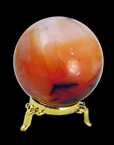 Carnelian Agate Sphere 72mm Healing with Stand