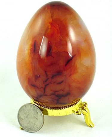 Carnelian Agate Egg 85mm X 63mm with Stand