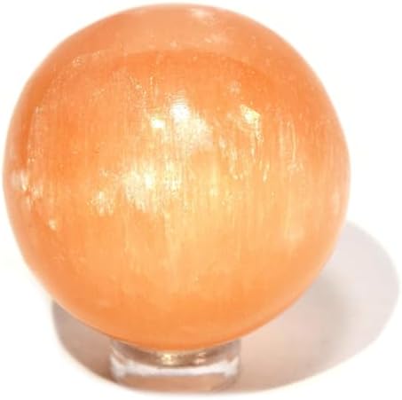 HQRP 40mm Orange Selenite Sphere Decor Stone