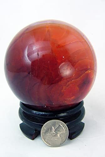 Carnelian Agate Sphere 83mm with Stand for Healing