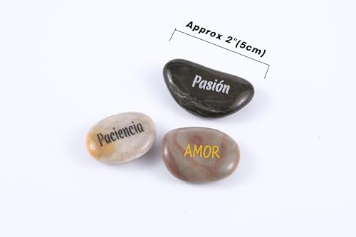 ROCKIMPACT 100 Pieces Spanish Engraved Stones for Motivation and Inspiration