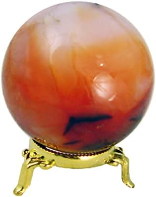 Carnelian Agate Sphere 72mm Healing with Stand
