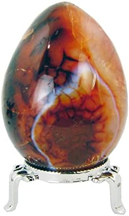 Carnelian Agate Egg with Stand for Healing and Decor