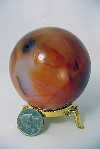 Carnelian Agate Sphere 70mm with Stand for Healing
