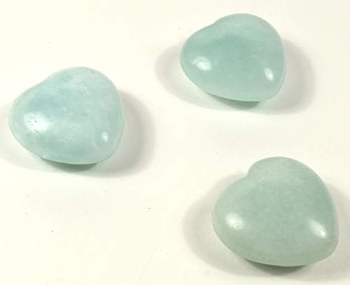 Blue Aquamarine Puffy Heart Crystal Specimens 2PCS