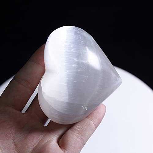 Heart-Shaped Selenite Gemstone Reiki Healing Chakra Stone for Girlfriend