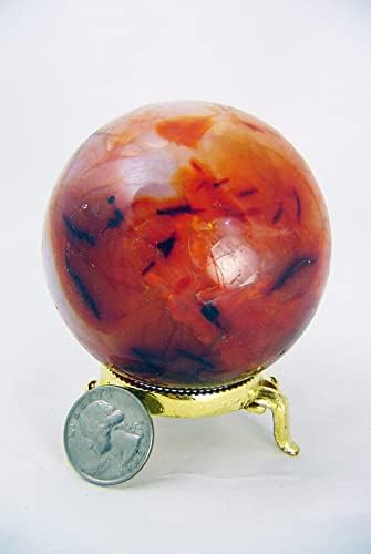 Carnelian Agate Sphere 72mm Healing with Stand