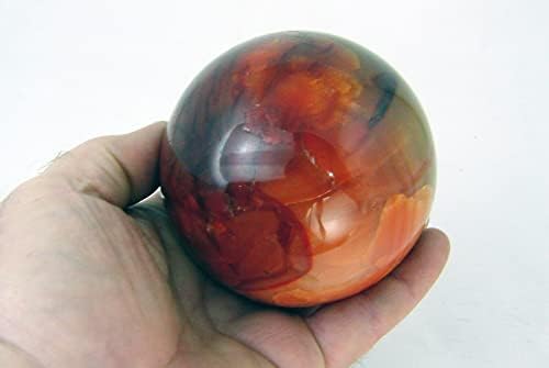 Carnelian Agate Sphere 82mm with Stand