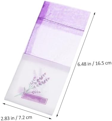 25 Pack Lavender Sachet Bags with Ribbons - Dark Purple Organza