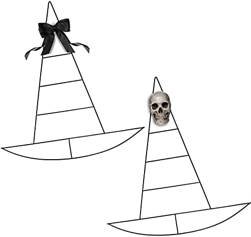 Hotop Witch Hat Shaped Metal Wreath Frame - 2 Pieces