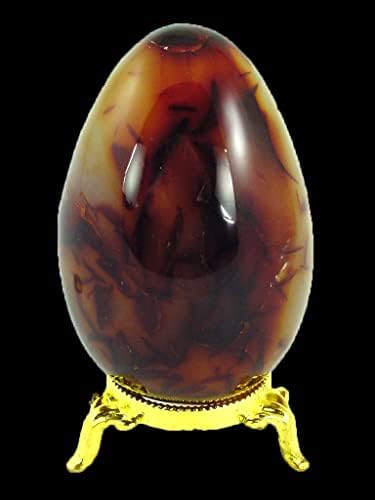 Carnelian Agate Egg 95mm x 63mm with Stand