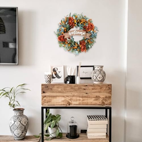 Fall Peony Eucalyptus Wreath for Front Door Decor