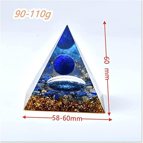 PEKMAR Natural Crystal Lazuli Eye Stone 60mm Pyramid Decoration