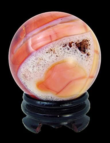 Carnelian Agate Sphere 83mm with Stand for Healing
