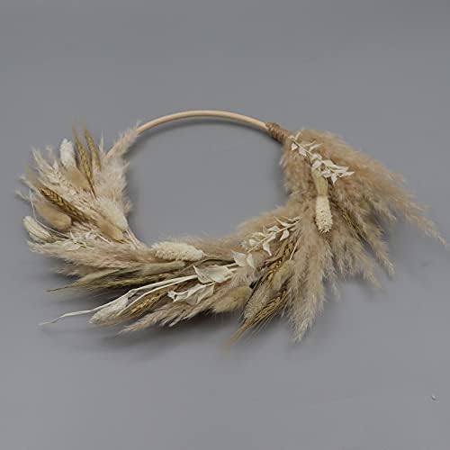 Real Dried Flower Wreath Brown 13 Inch