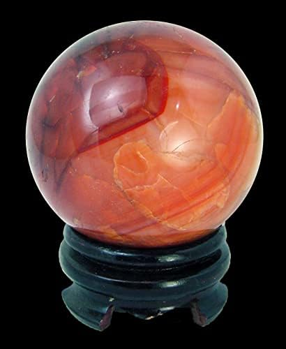 Carnelian Agate Sphere 82mm with Stand