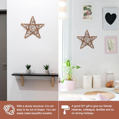 Artibetter Rattan Star Wreath DIY Crafts Base Hanging Wall Decor