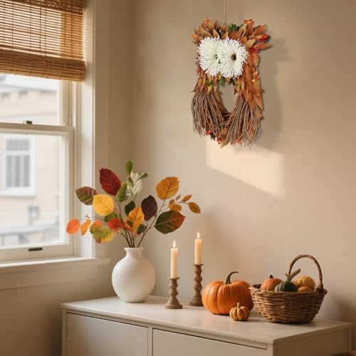 Winemana Fall Wreath with Owl and Berries
