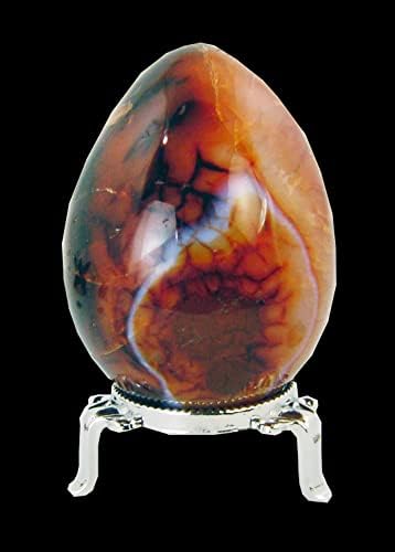 Carnelian Agate Egg with Stand for Healing and Decor