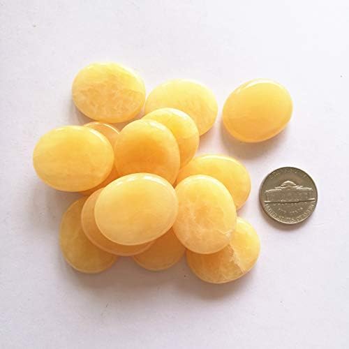 7 Pcs Natural Yellow Jade Worry Stones for Healing and Meditation