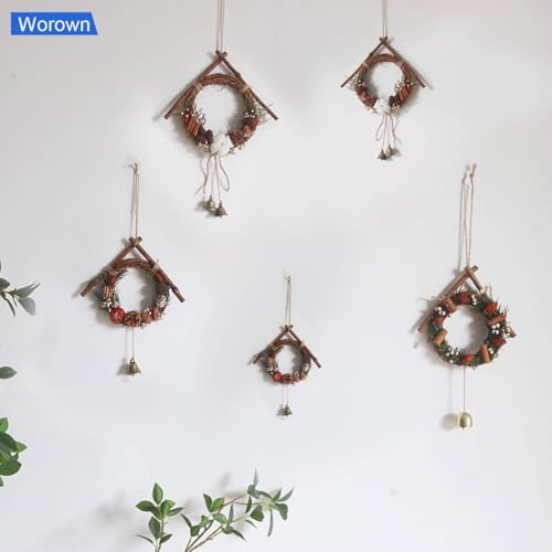 Worown 20 Pcs 3 Inch Natural Grapevine Wreaths Set 1