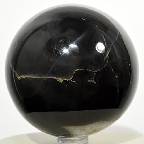 HQRP 67mm White Black Agate Sphere Decor Stone with Stand