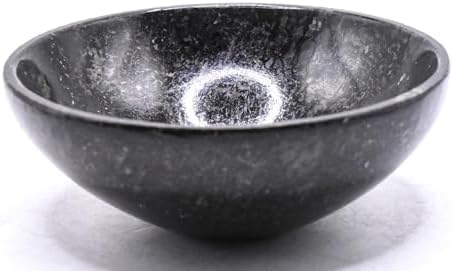 31 Inch Black Nuummite Carved Bowl Decor Collectible