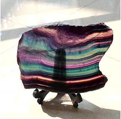 Rainbow Fluorite Slice Healing Crystal for Home Decor