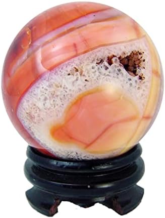 Carnelian Agate Sphere 83mm with Stand for Healing