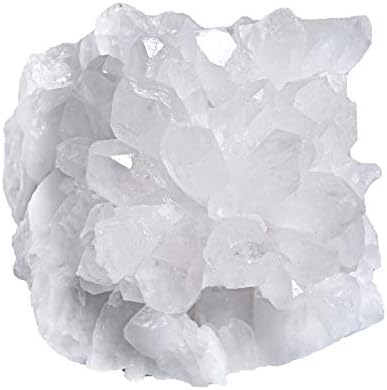 Amogeeli Natural Rock Crystal Geode Cluster Decor