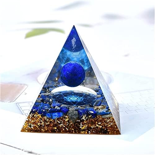 PEKMAR Natural Crystal Lazuli Eye Stone 60mm Pyramid Decoration