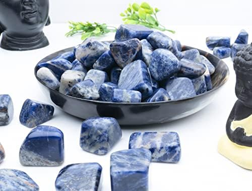ZAICUS Tiger Eye and Sodalite Tumbled Stones 1lb for Vase and Jewelry