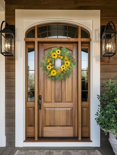 Lemon Sunflower Front Door Wreath 20 Inch Spring Decor