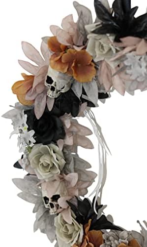 Haunted Hill Farm Gothic Skull Wreath Halloween Decor