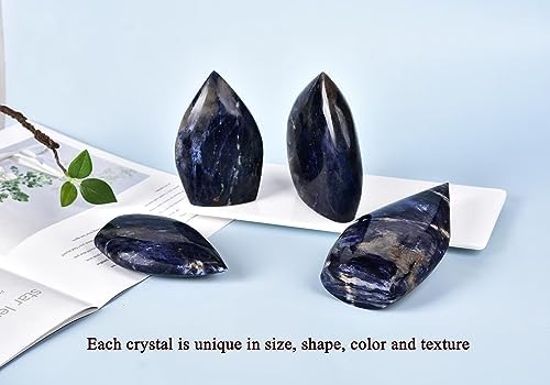 Blue Veins Stone Healing Crystal Drop Shaped Quartz Wand Tower