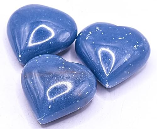Blue Angelite Puffy Heart Natural Crystal Gemstone from Peru