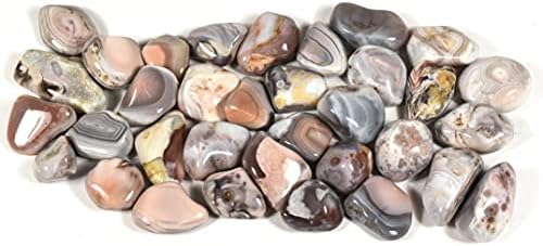 10PCS Pink Botswana Agate Tumbled Stones for Indoor Fountains