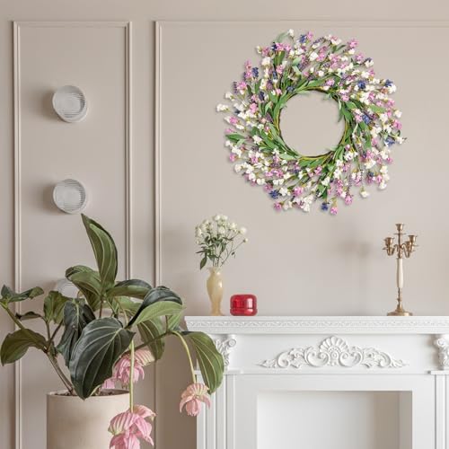 Artgar 26 Inch Spring Wreath for Front Door - Purple Blue