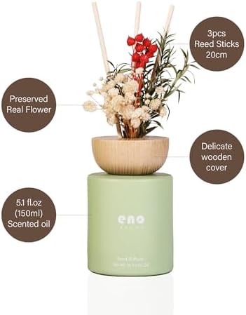 SOXCOMFY Reed Diffuser Set with Dried Flowers 1