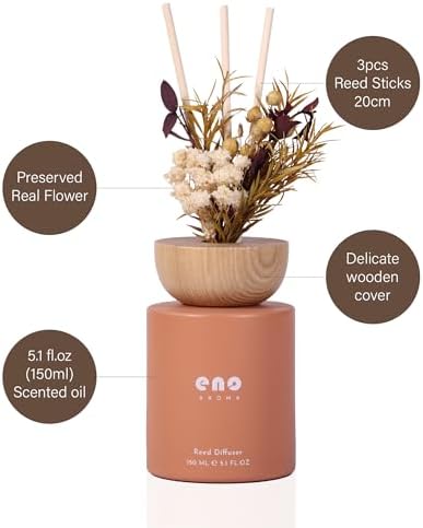 SOXCOMFY Reed Diffuser Set with Dried Flowers