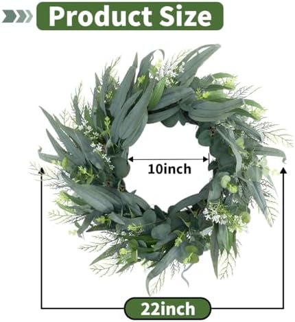 Seasons 22 Inch Eucalyptus Wreath for Front Door