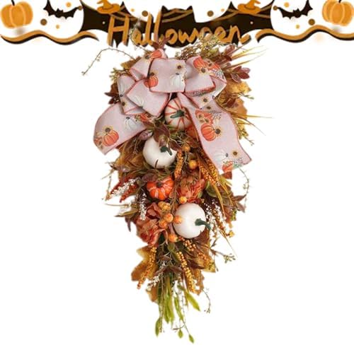 Fall Floral Teardrop Swag - Halloween Decor