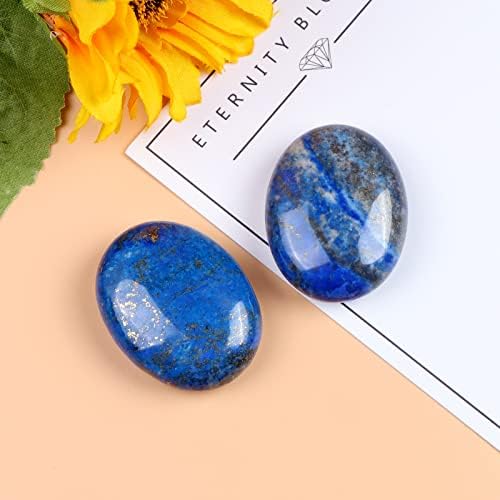Chakra Worry Stones for Anxiety Lapis Lazuli Pocket Stones 2PCS